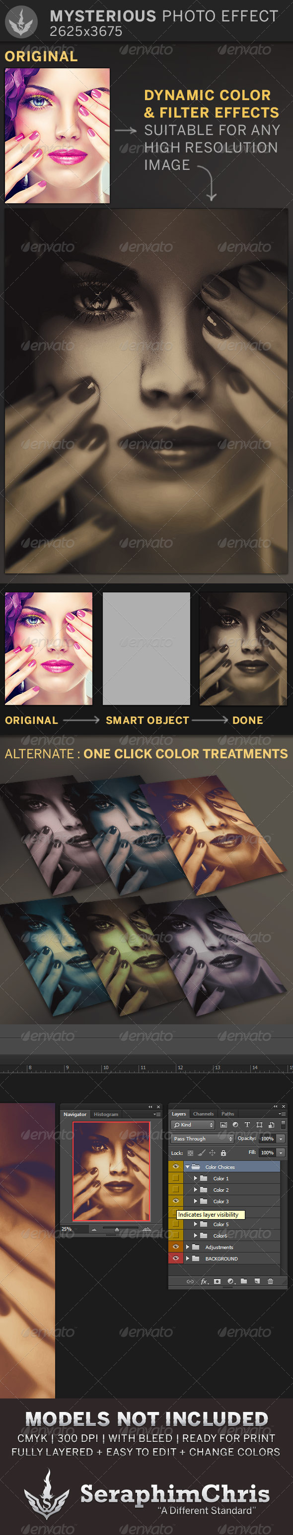 Mysterious Photo Effect Template - Photo Templates Graphics