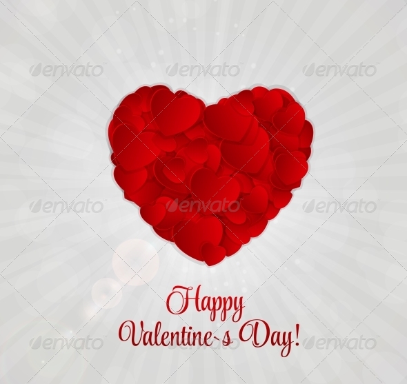 Happy Valentines Day Card with Heart - Valentines Seasons/Holidays