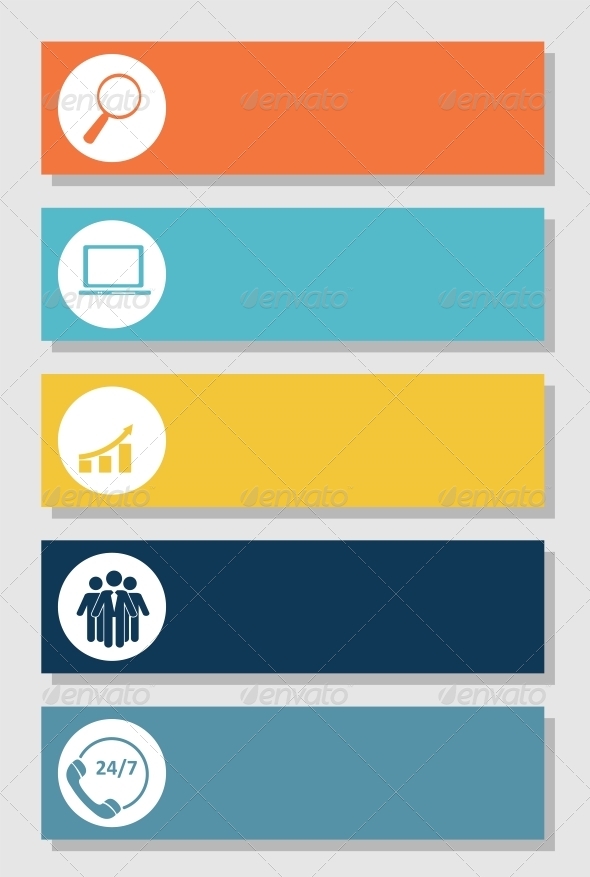 Infographics Design Flat Elements - Web Technology