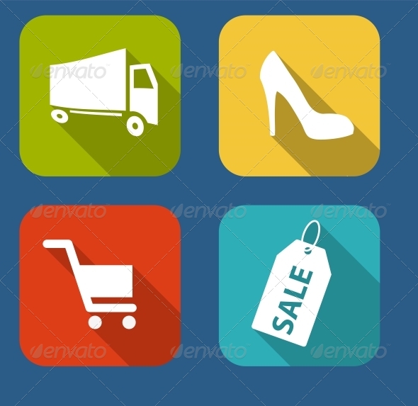 Modern Flat Icon Set for Web and Mobile Application - Web Technology