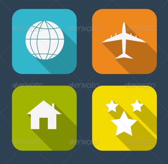 Modern Flat Icon Set for Web and Mobile Application - Web Technology