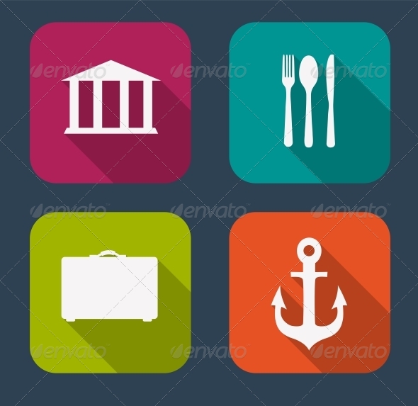 Modern Flat Icon Set for Web and Mobile Application - Web Technology