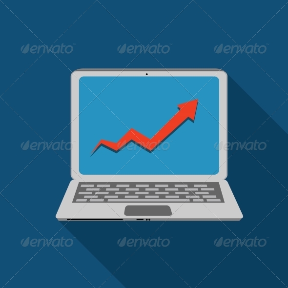 Computer Buisness Flat Icon - Web Technology