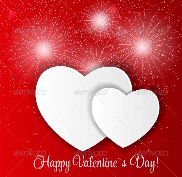 Happy Valentines Day Card with Hearts - Valentines Seasons/Holidays