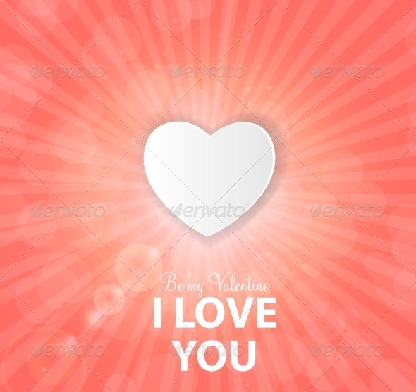 Happy Valentines Day Card with Heart. Vector - Web Technology