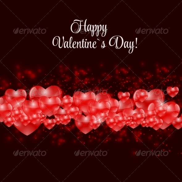 Happy Valentines Day Card with Heart. Vector - Valentines Seasons/Holidays