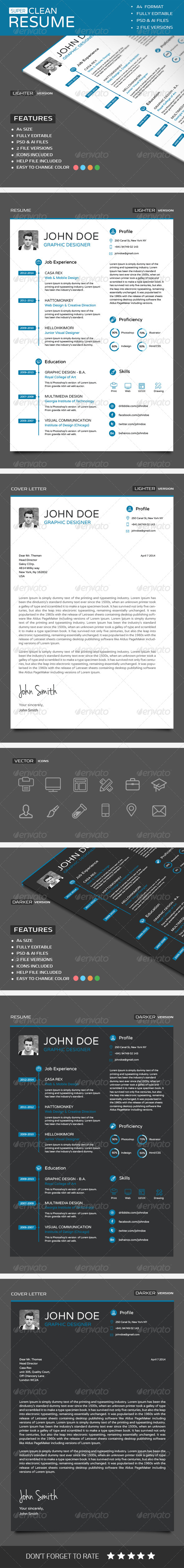 Super Clean Resume - Resumes Stationery