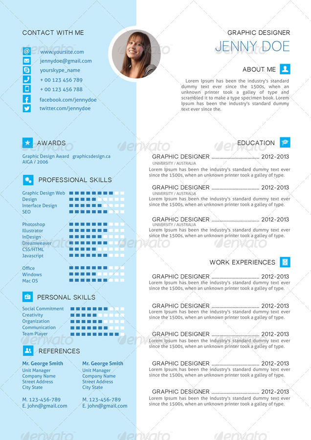Resume CV Clear by serzik | GraphicRiver