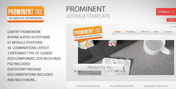 Prominent - Joomla - ThemeForest 529065