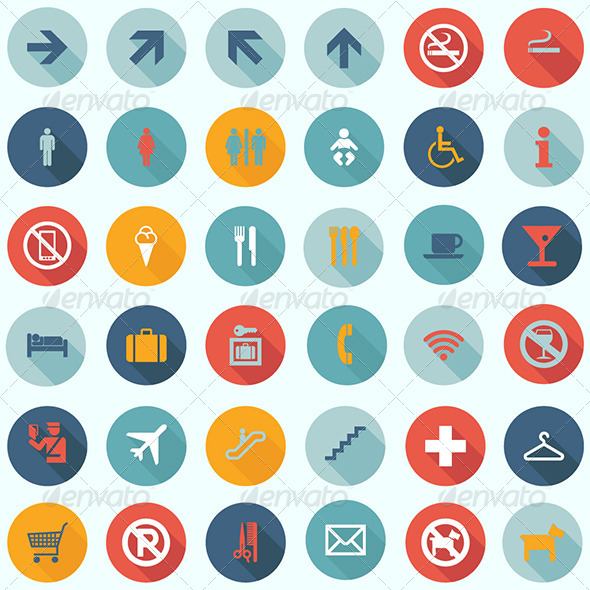 Travel Signs and Icons Set - Vectors