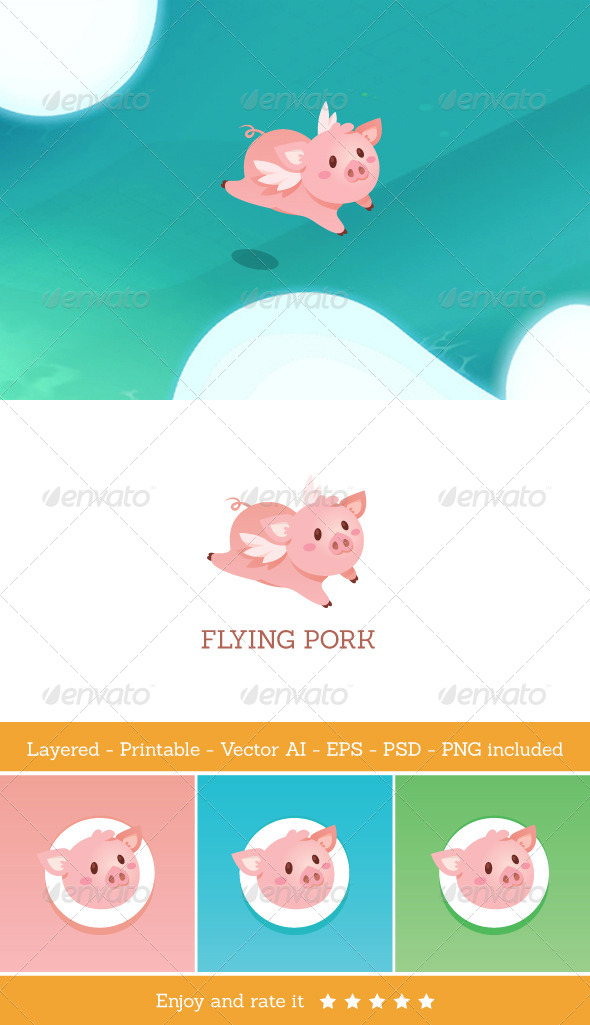 Flying Pork - Animals Logo Templates