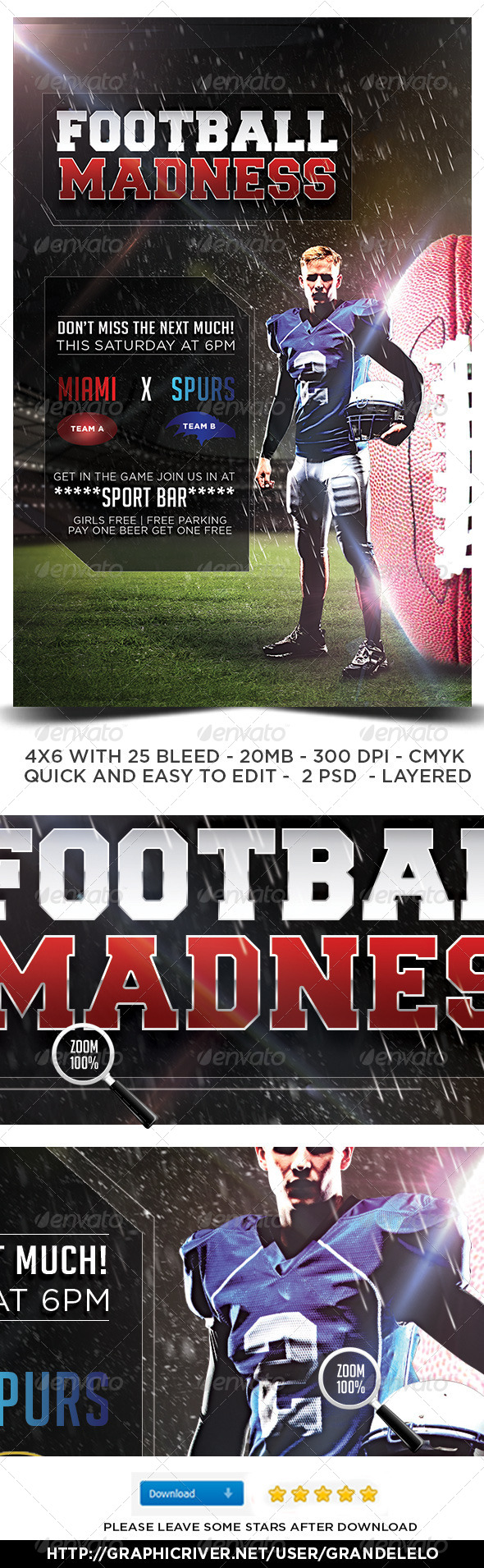 Football Flyer Template - Clubs & Parties Events