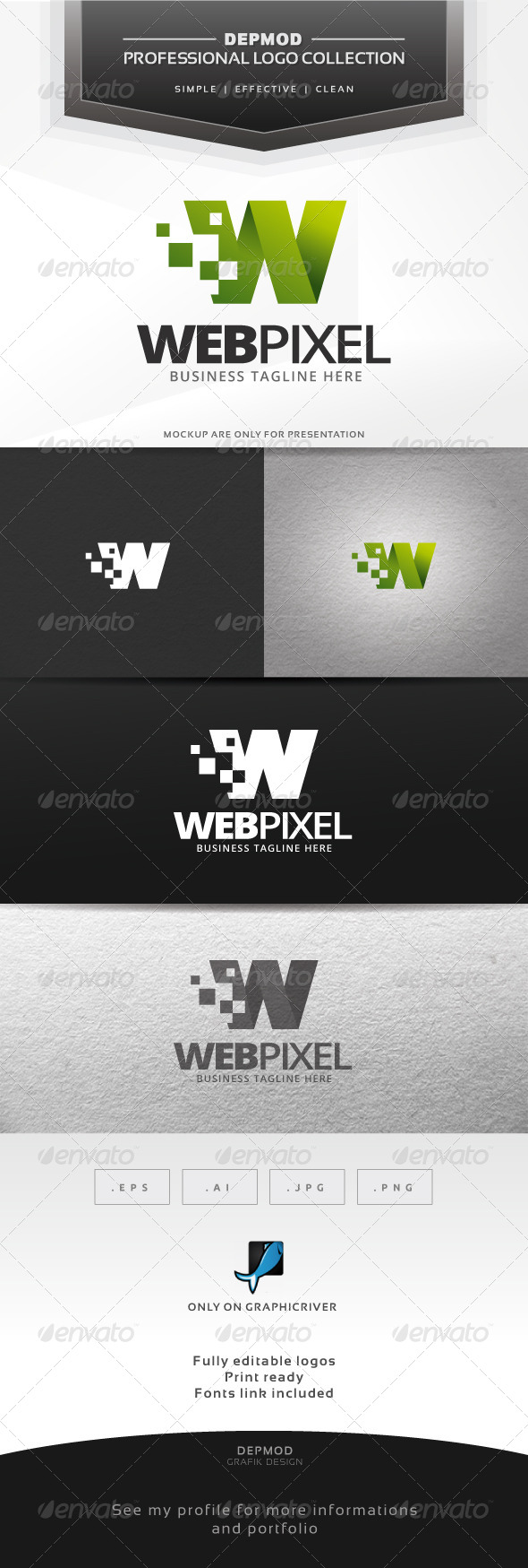 Web Pixel Logo - Letters Logo Templates