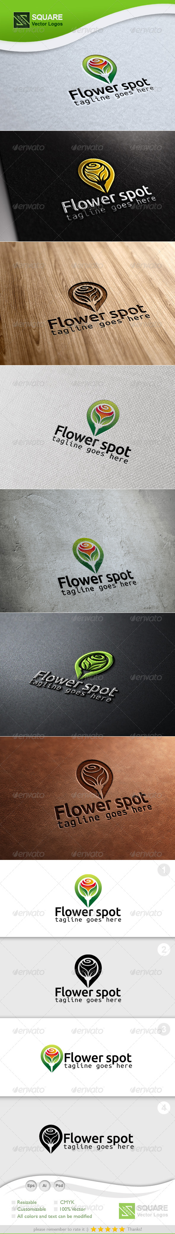 Flower, Locator Vector Logo Template - Nature Logo Templates