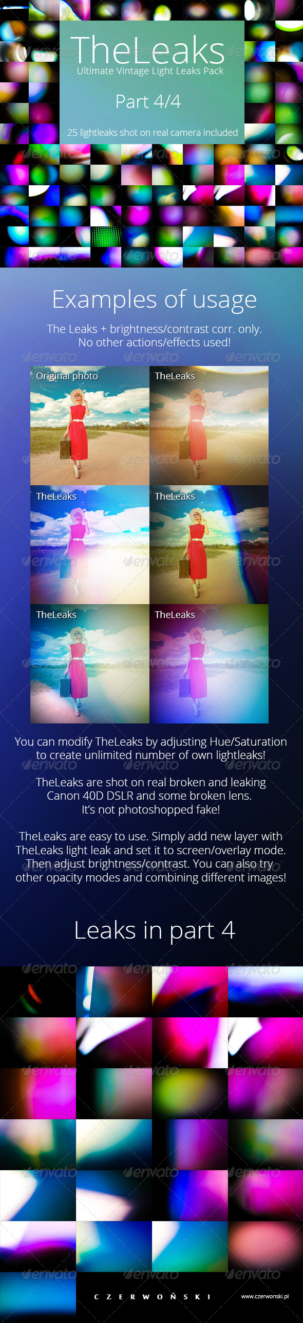 TheLeaks - Ultimate Vintage Light Leaks Pack 4/4 - Backgrounds Decorative