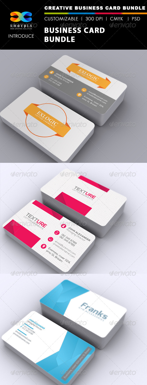 Business Card Bundle 3 in 1-Vol 33 - Corporate Business Cards