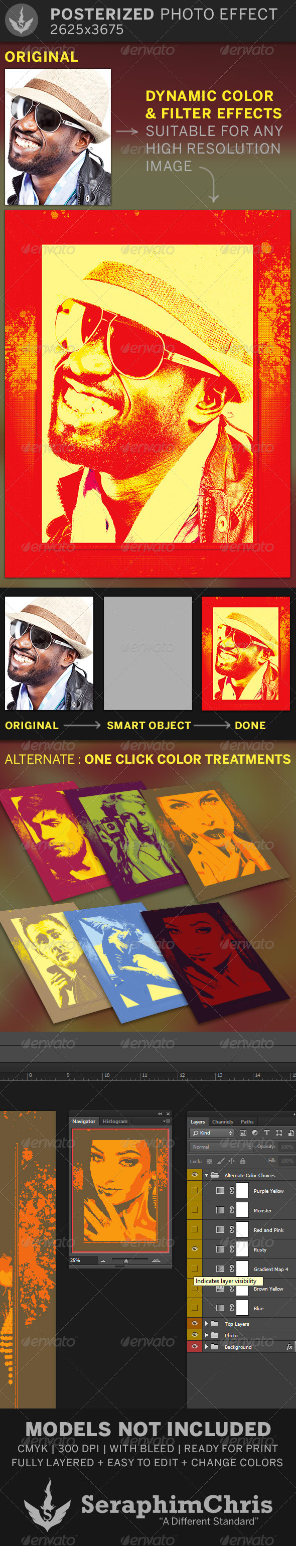 Posterized Photo Effect Template - Artistic Photo Templates