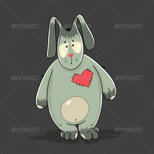 Valentine Plush Rabbit with Embroidered Heart - Valentines Seasons/Holidays