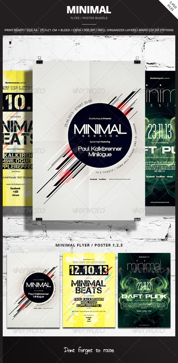 Minimal Flyer / Poster Bundle - Events Flyers