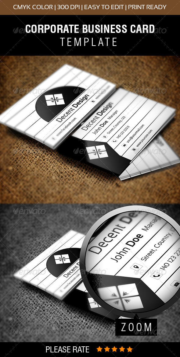 Decent Design Business Card - Corporate Business Cards