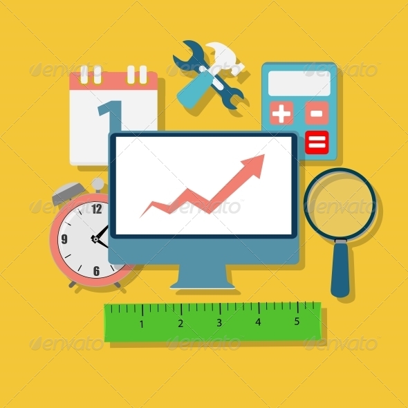 Modern Flat Icon Set for Web and Mobile Application - Web Technology