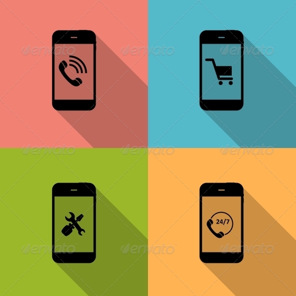 Concept on Different Mobile Phone Icons - Web Technology