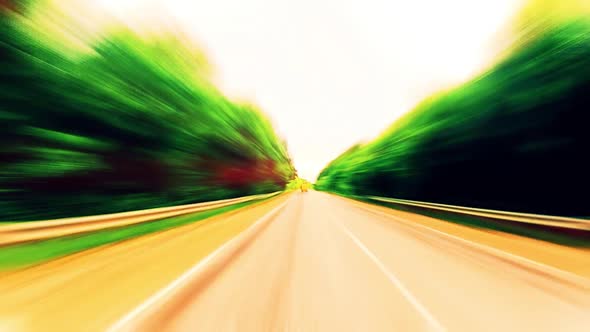 Ride on A Car. Fast Abstract Background