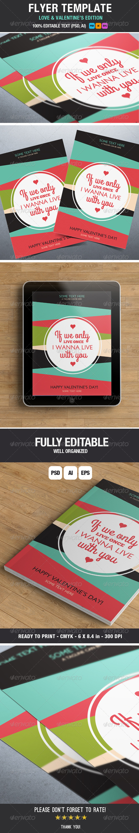 Flyer Love Quote and Valentine Edition - Holidays Events