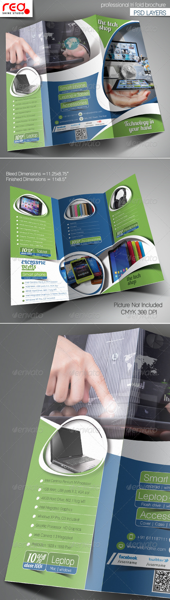 Multipurpose Promotion Trifold Brochure Template - Corporate Brochures