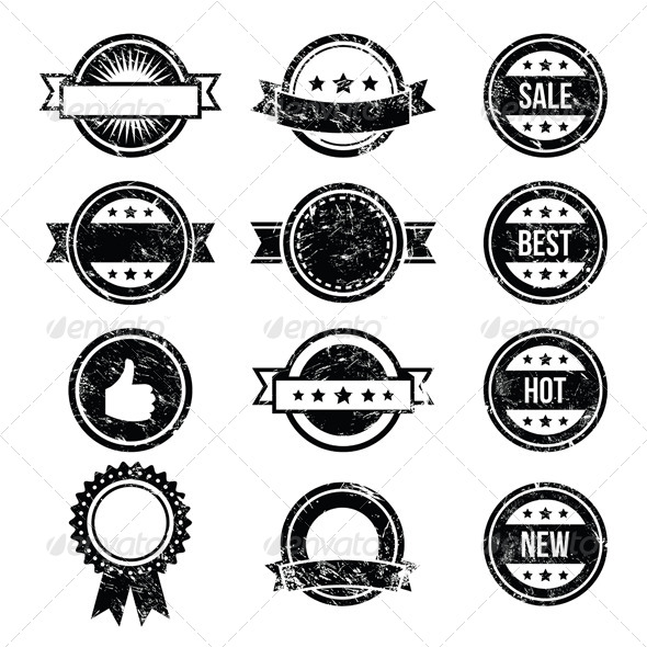 Retro Ribbons Vintage Scrathed Bookmarks Set - Backgrounds Decorative