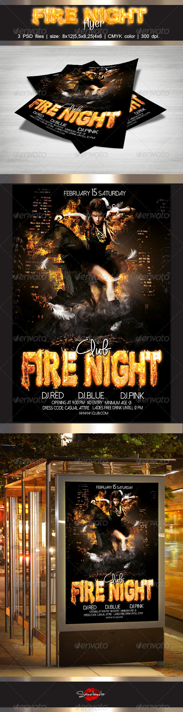 Fire Night Flyer Template - Clubs & Parties Events