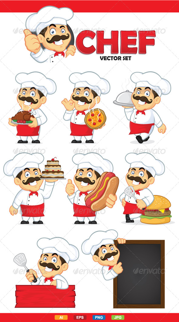 Chef Vector Set - People Characters