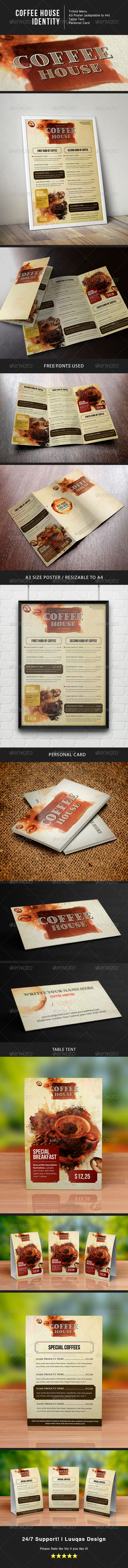 Coffee House Identity - Food Menus Print Templates