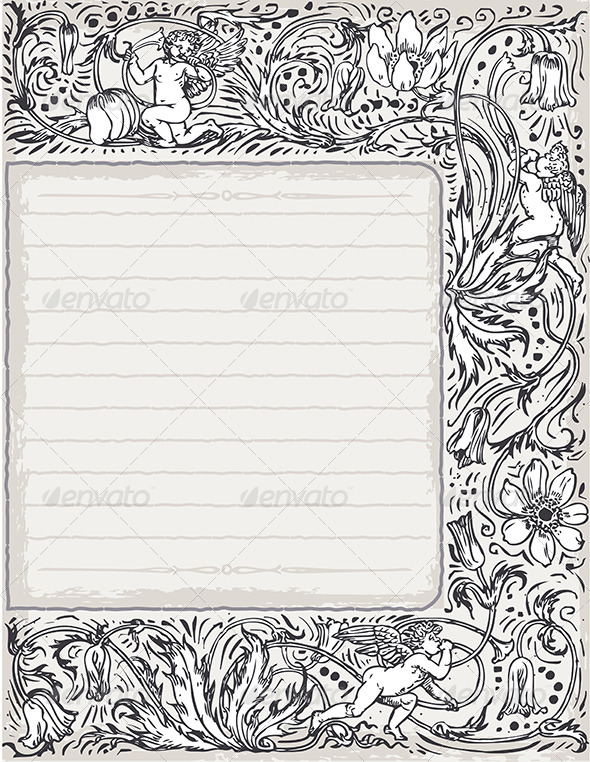 Vintage Page for Valentine Menu - Valentines Seasons/Holidays