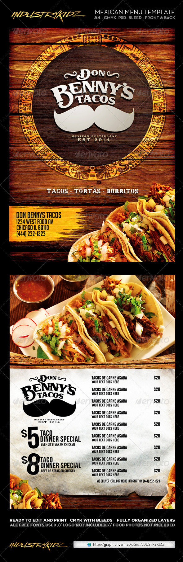 Mexican Menu Template by INDUSTRYKIDZ GraphicRiver