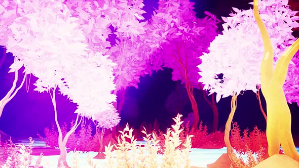 Neon Glowing Forest