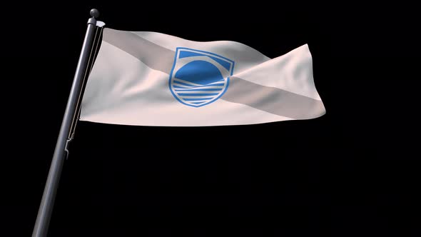 Flag Of Mostar City (Bosnia And Herzegovina)  With Alpha Channel 4K alt