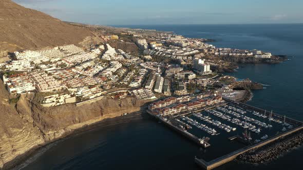 Aerial View of Los Gigantes View of the Marina and the City alt