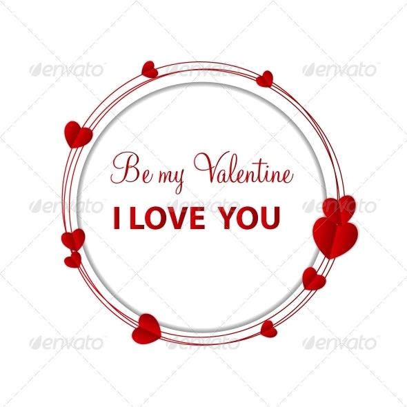 Happy Valentines Day Card with Heart. Vector Illustration - Valentines Seasons/Holidays