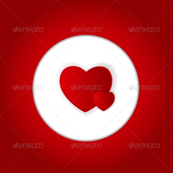 Happy Valentines Day Card with Heart. Vector Illustration - Valentines Seasons/Holidays