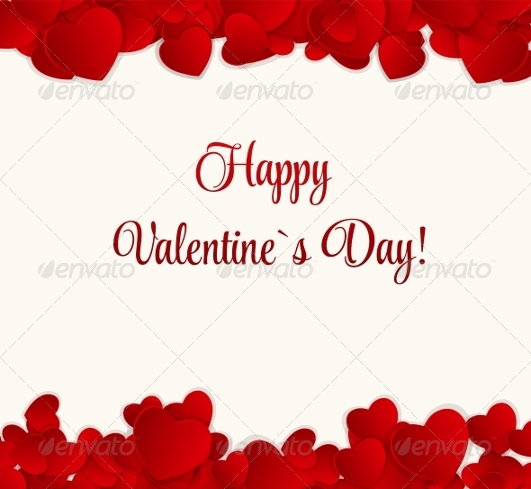 Happy Valentines Day Card with Heart. Vector Illustration - Valentines Seasons/Holidays