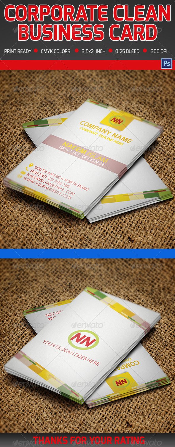 Corporate Clean Business Card - Business Cards Print Templates