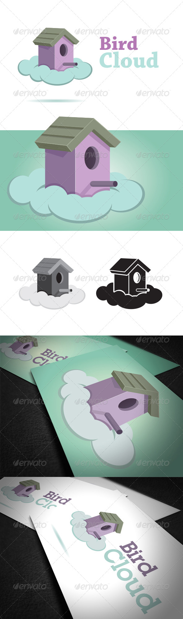 Bird Cloud Logo Template - Vector Abstract