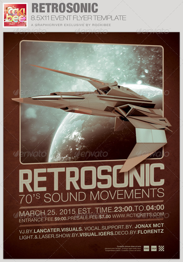 RetroSonic Event Flyer Template - Events Flyers