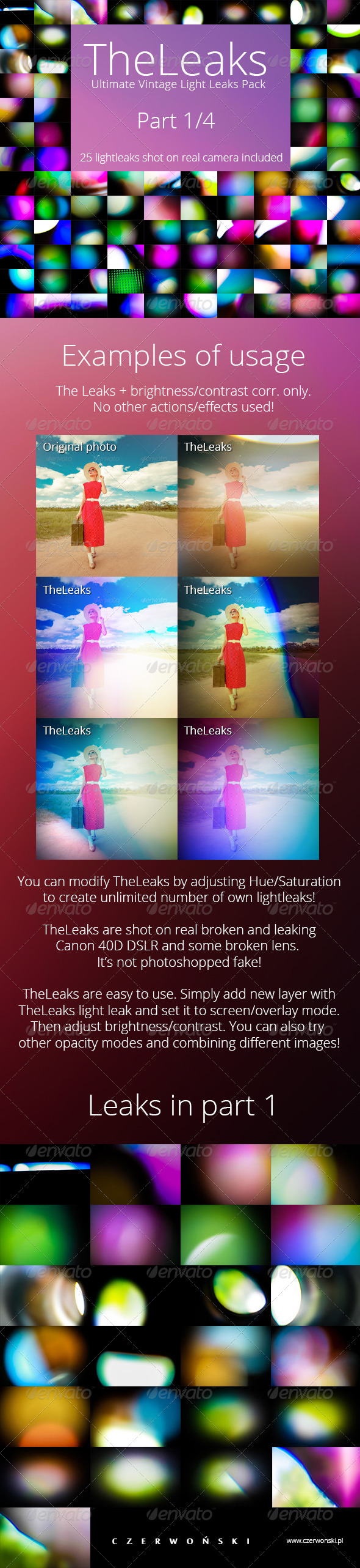 TheLeaks - Ultimate Vintage Light Leaks Pack - Artistic Photo Templates