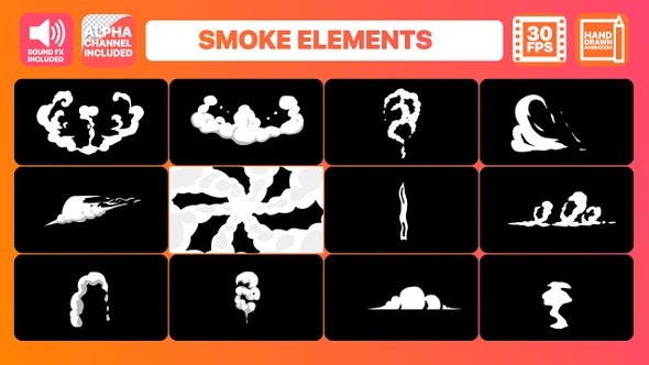 Hand Drawn Smoke Elements And Transitions | Motion Graphics Pack alt
