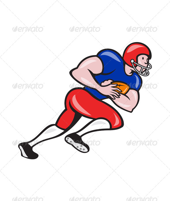 American Football Running Back Rushing - Sports/Activity Conceptual