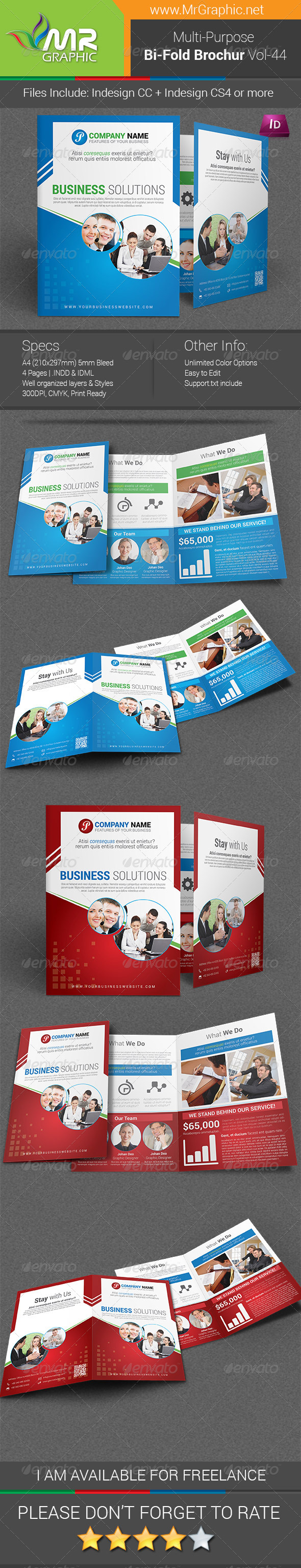 Multipurpose Bi-fold Brochure Template Vol-44 - Corporate Brochures