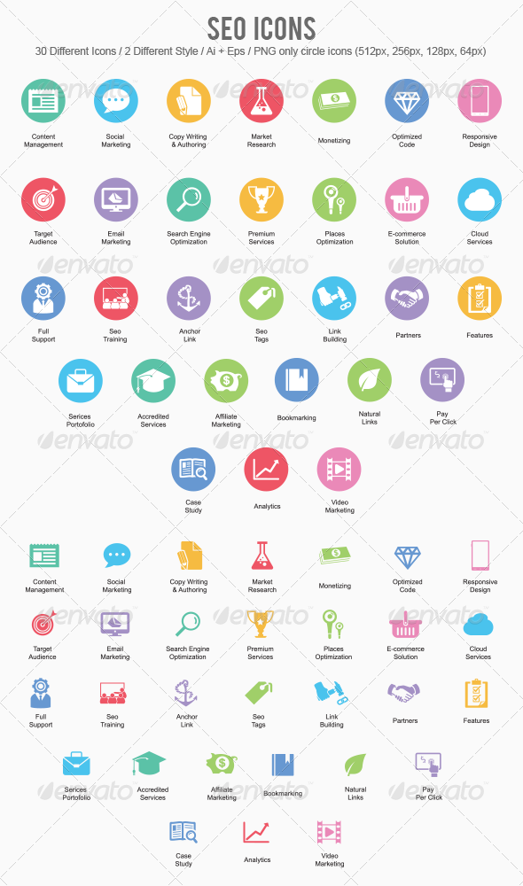 New SEO Services Icons - Business Icons