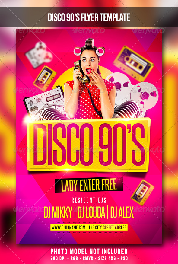 Disco 90s Flyer - Clubs & Parties Events